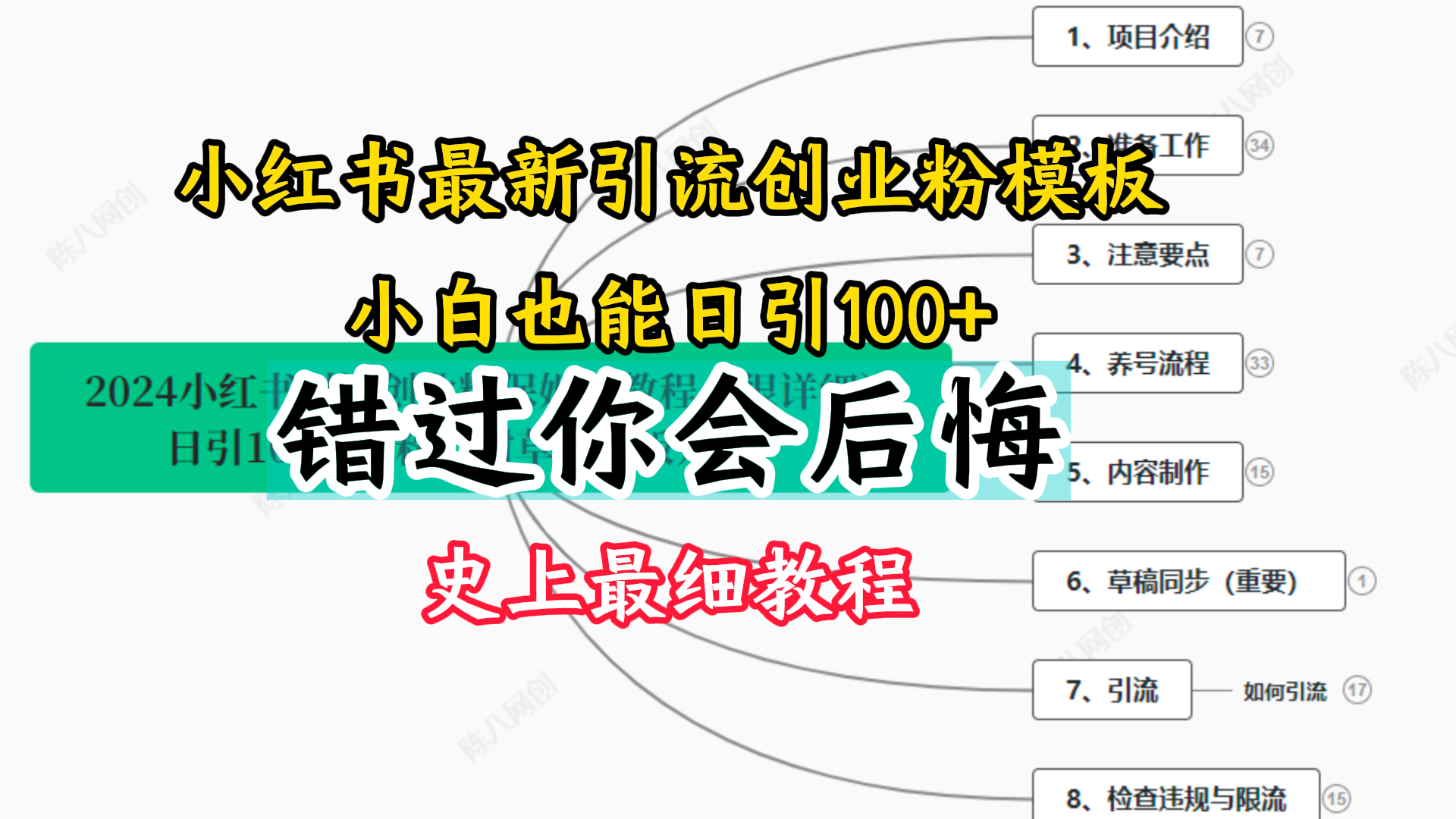 小红书引流创业粉史上最细教程，手把手教你引流-项目村