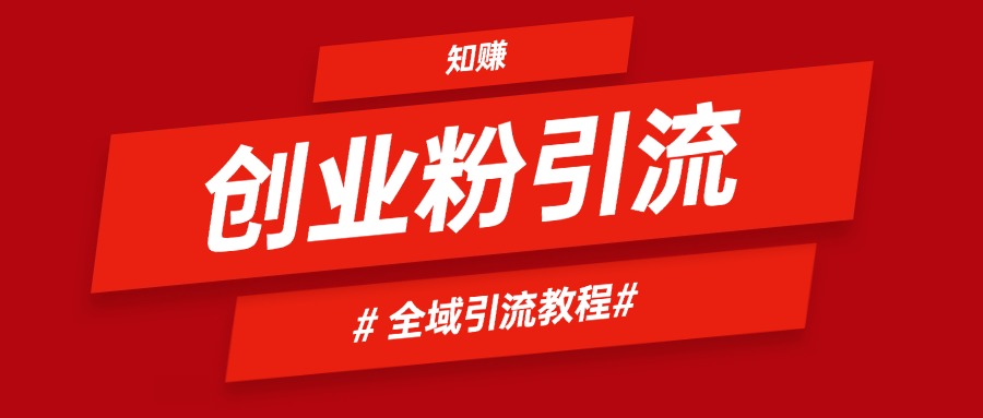 2024全域引流创业粉实操玩法，自用引流网创粉方法-项目村